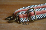 Hand Made Purse Strap, "Esperanza" Chevron Back, Adjustable Strap, 27 to 47 inches