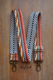 Hand Made Purse Strap, "Esperanza" Chevron Back, Adjustable Strap, 27.5 to 45.5 inches
