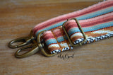 Hand Made Purse Strap, "Esperanza" Chevron Back, Adjustable Strap, 27.5 to 45.5 inches