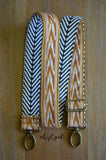 Hand Made Purse Strap, "Esperanza" Chevron Back, Adjustable Strap, 27.5 to 47.5 inches