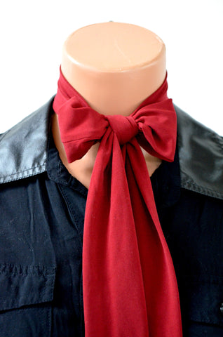 Neck tie Burgundy Lightweight Scarf, Wine Sash Belt, Neck Bow, Dark Red Hair Tie, Head Wrap, hisOpal