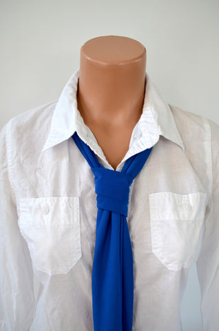 Neck tie  Light Navy Blue Lightweight Scarf Blue Sash Belt Navy Neck Bow Navy Blue Tie Hair Tie