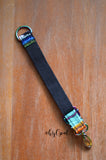 Hand Made Adjustable Purse Strap Extender, "Baja" Black Back, approx. 8.5 to 11.5 inches