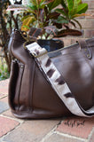 Hand Made Adjustable Purse Strap, Cow Hair Print, Brown Back, 26 to 45 inches