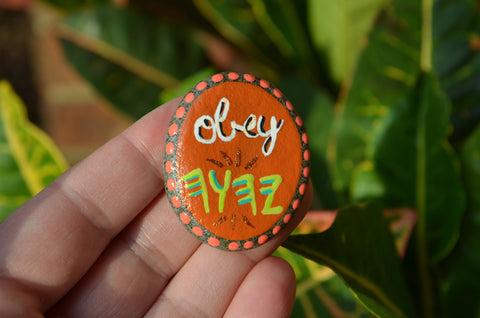Hand Painted Fridge Magnet, Painted Rock Magnet