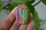 Cactus Fridge Magnet, Painted Rock Magnet, Mini Cactus Magnet