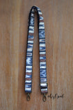 Hand Made Purse Strap, Extra Long Skinny Strap "Santorini/Chai" Black Back, Adjustable Strap, approx. 31.5 to 56 inches