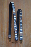 Hand Made Purse Strap, Extra Long Skinny Strap "Santorini/Chai" Black Back, Adjustable Strap, approx. 31.5 to 56 inches