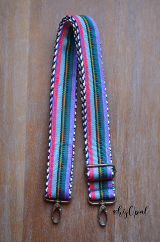 Hand Made Purse Strap, "Fauxvana©" Chevron Back, Adjustable Strap, approx. 26.5 to 45.5 inches