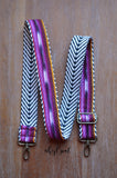 Hand Made Purse Strap, "Fauxvana©" Chevron Back, Adjustable Strap, approx. 27 to 46.5 inches