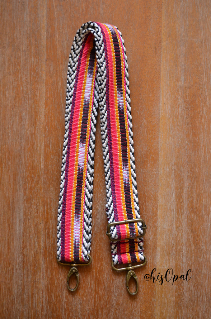Hand Made Purse Strap, "Fauxvana©" Chevron Back, Adjustable Strap, approx. 27 to 46.5 inches