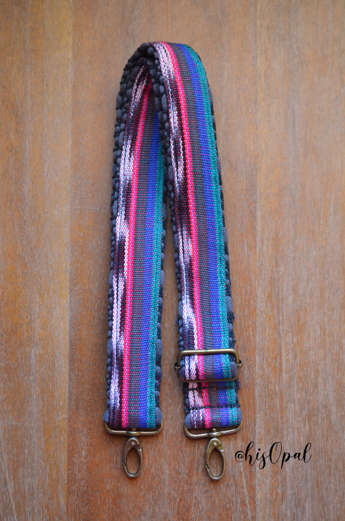 Hand Made Purse Strap, "Fauxvana©" Grey Diamond Back, Adjustable Strap, approx. 26.5 to 45.5 inches