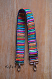 Hand Made Purse Strap, "Fiesta" Navy Back, Adjustable Strap, 24 to 41 inches