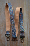 Hand Made Adjustable Purse Strap, Grey Jacquard, Camel Back, 29 to 49.5 inches