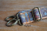 Hand Made Adjustable Purse Strap, Grey Jacquard, Camel Back, 29 to 49.5 inches