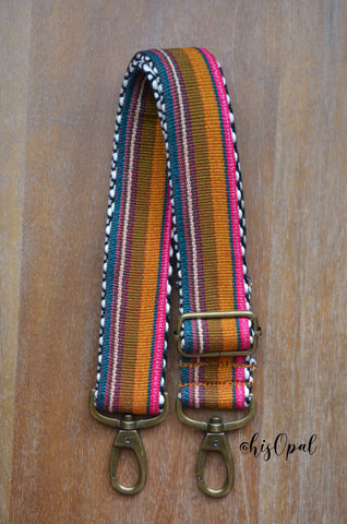 Custom Strap for Holly Hand Made Purse Strap, authentic "Javana" Chevron Back, Adjustable Strap, approx. 21 to 34 inches