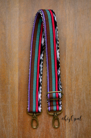 Hand Made Purse Strap, authentic "Javana" Chevron Back, Adjustable Strap, approx. 28.5 to 48.5 inches