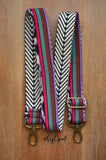 Hand Made Purse Strap, authentic "Javana" Chevron Back, Adjustable Strap, approx. 28.5 to 48.5 inches