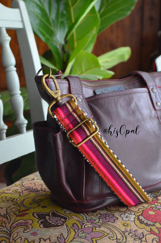 Hand Made Purse Strap, authentic "Javana" Chevron Back, Adjustable Strap, approx. 28.5 to 48.5 inches