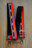 Hand Made Purse Strap, authentic "Javana" Black Back, Adjustable Strap, approx. 29 to 49 inches