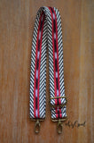 Hand Made Purse Strap, authentic "Javana" Chevron Back, Adjustable Strap, approx. 27.5 to 47.5 inches