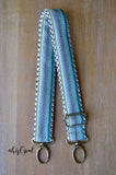 Hand Made Purse Strap, "Minty Fresh Greens" Chevron Back, Adjustable Strap, approx. 26.5 to 45 inches