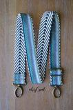 Hand Made Purse Strap, "Minty Fresh Greens" Chevron Back, Adjustable Strap, approx. 26.5 to 45 inches