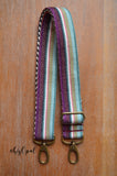 Hand Made Purse Strap, "Minty Fresh Mint and Plum" Chevron Back, Adjustable Strap, approx. 26 to 44.5 inches