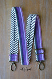 Hand Made Purse Strap, "Minty Fresh Purples" Chevron Back, Adjustable Strap, approx. 26.5 to 45.5 inches