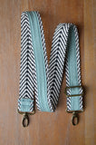 Hand Made Purse Strap, "Minty Fresh Thin Mint" Chevron Back, Adjustable Strap, approx. 25 to 43 inches