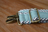 Hand Made Purse Strap, "Minty Fresh Thin Mint" Chevron Back, Adjustable Strap, approx. 25 to 43 inches