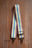 Hand Made Purse Strap, Rainbow Chevron, Adjustable Strap, approx. 25.5 to 43 inches