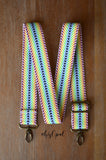Hand Made Purse Strap, Rainbow Chevron, Adjustable Strap, approx. 25.5 to 43 inches