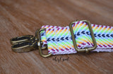 Hand Made Purse Strap, Rainbow Chevron, Adjustable Strap, approx. 25.5 to 43 inches