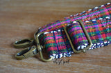 Hand Made Purse Strap, "Rainbow Corte" Chevron Back, Adjustable Strap, 26.5 to 45 inches