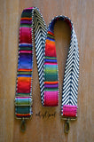Hand Made Purse Strap, "Rainbow Stripes" Adjustable Strap, approx. 27 to 46 inches, your choice of backing and hardware
