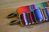 Hand Made Purse Strap, "Rainbow Stripes" Adjustable Strap, approx. 27 to 46 inches, your choice of backing and hardware