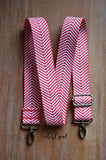 Hand Made Purse Strap, Red, Green or Tan Chevron, Adjustable Strap, approx. 25.5 to 43 inches