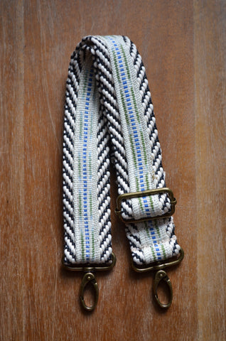 Hand Made Purse Strap, Nena "Rio" Horizontal Placement, Chevron Back, SHORTY ADJUSTABLE, approx 18 in to 29 in