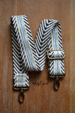 Hand Made Purse Strap, Nena "Rio" Horizontal Placement, Chevron Back, SHORTY ADJUSTABLE, approx 18 in to 29 in