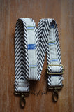 Hand Made Purse Strap, Nena "Rio" Vertical Placement, Chevron Back, SHORTY ADJUSTABLE, approx 20 in to 33.5 in