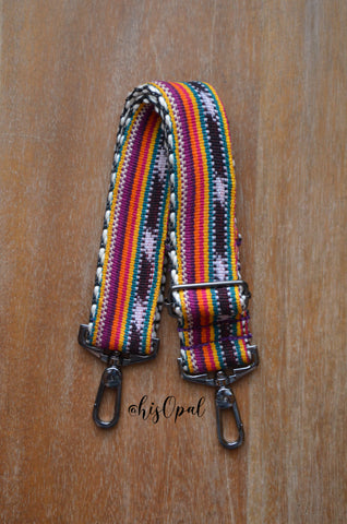 Hand Made Purse Strap, "Sedona" Chevron Back, Over the Shoulder Strap, Shorty Adjustable Strap