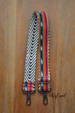 Hand Made Purse Strap, "Sedona" Chevron Back, Over the Shoulder Strap, Shorty Adjustable Strap