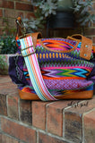 Hand Made Purse Strap, Striped Rainbow, Adjustable Strap, approx. 26 to 44 inches