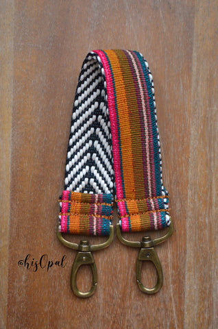 Hand Made Purse Strap, authentic "Javana" Chevron Back, TEENY SHORTY Strap, approx. 16 inches