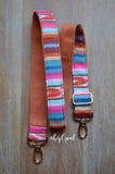 Hand Made Purse Strap, "Valencia" Rust Back, Adjustable Strap, approx. 26 to 46 inches