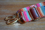 Hand Made Purse Strap, "Valencia" Rust Back, Adjustable Strap, approx. 26 to 46 inches