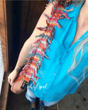 One of a Kind Hand Made Purse Strap, "Valencia Tassels" Rust Back, approx. 40 inches