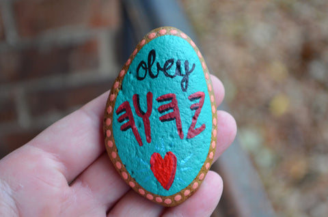 Hand Painted Stone, Painted Rock YAHUAH