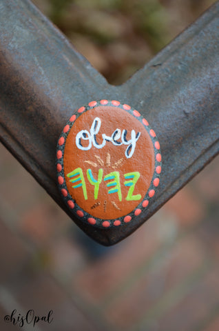 Hand Painted Fridge Magnet, Painted Rock Magnet